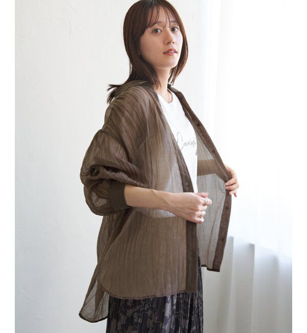 ikka「シアーバックシャーリングシャツ」|シャツ・ブラウス|