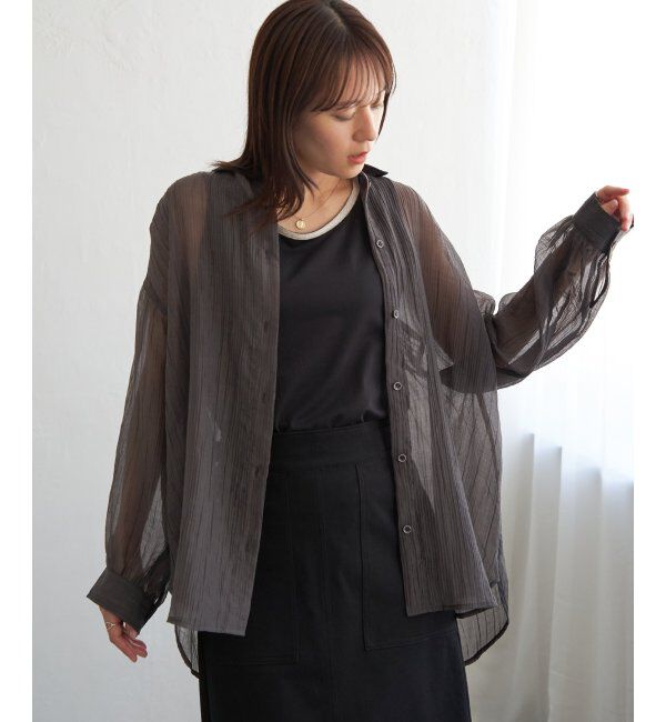 ikka「シアーバックシャーリングシャツ」|シャツ・ブラウス|
