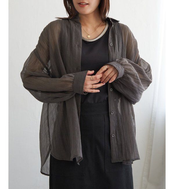 ikka「シアーバックシャーリングシャツ」|シャツ・ブラウス|