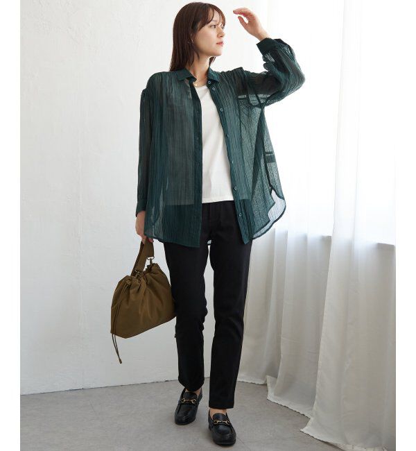 ikka「シアーバックシャーリングシャツ」|シャツ・ブラウス|