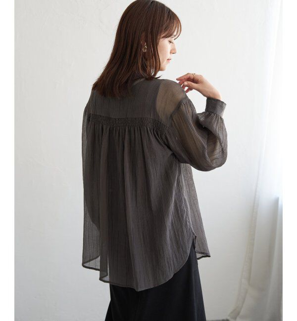 ikka「シアーバックシャーリングシャツ」|シャツ・ブラウス|