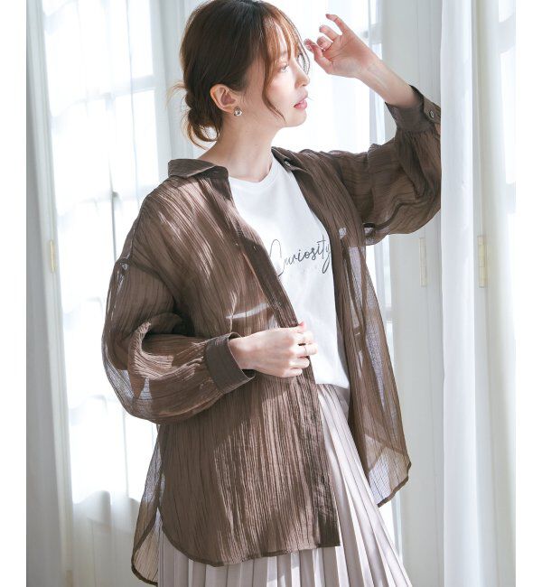 ikka「シアーバックシャーリングシャツ」|シャツ・ブラウス|