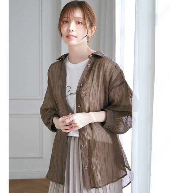 ikka「シアーバックシャーリングシャツ」|シャツ・ブラウス|