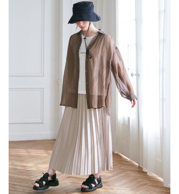 ikka「シアーバックシャーリングシャツ」|シャツ・ブラウス|