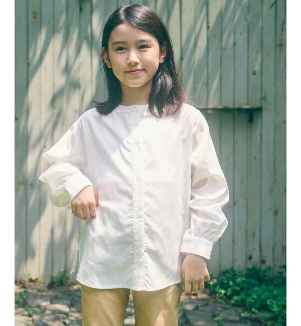 ikka kids「【親子おそろい】マルチWAYバンドカラーシャツ（110~160cm）」|シャツ・ブラウス|