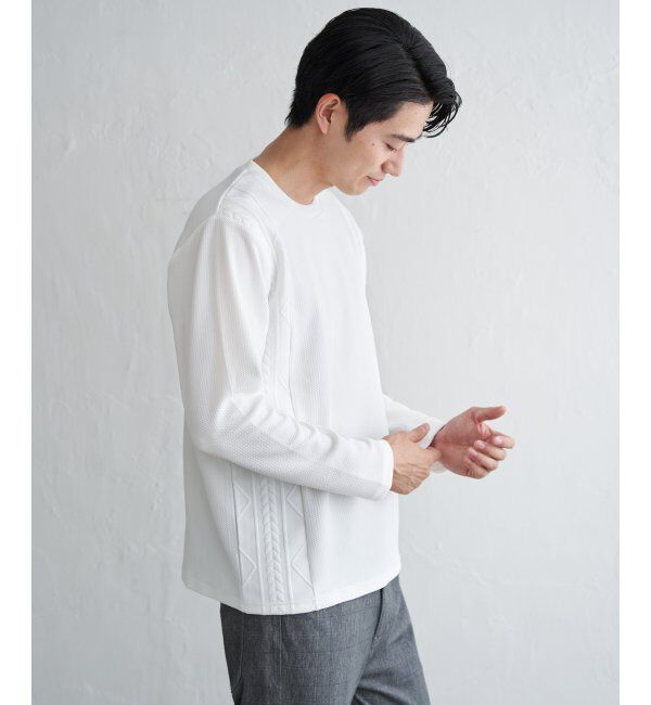 ikka「フクレジャカード切り替えロンT」|Tシャツ・カットソー|