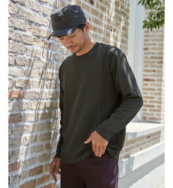 ikka「フクレジャカード切り替えロンT」|Tシャツ・カットソー|