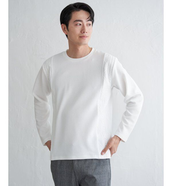 ikka「フクレジャカード切り替えロンT」|Tシャツ・カットソー|