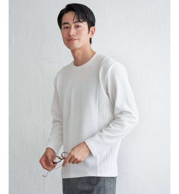 ikka「フクレジャカード切り替えロンT」|Tシャツ・カットソー|