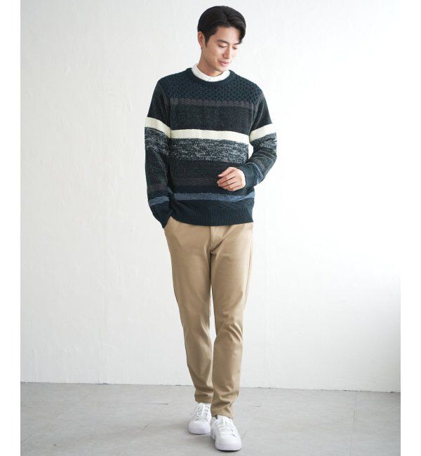 ikka「モールミックスボーダーニット」|プルオーバー|