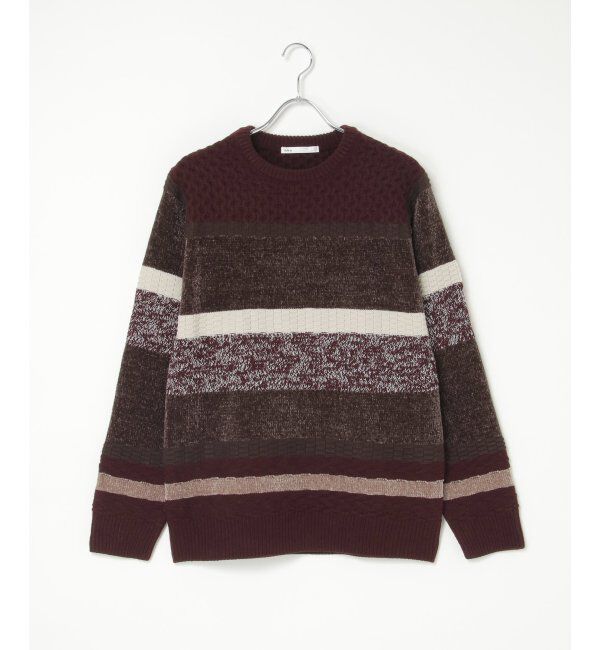 ikka「モールミックスボーダーニット」|プルオーバー|