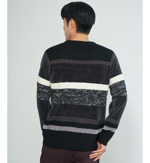 ikka「モールミックスボーダーニット」|プルオーバー|