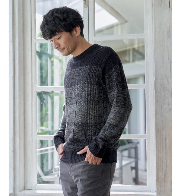 ikka「メランジグラデーションニット」|プルオーバー|