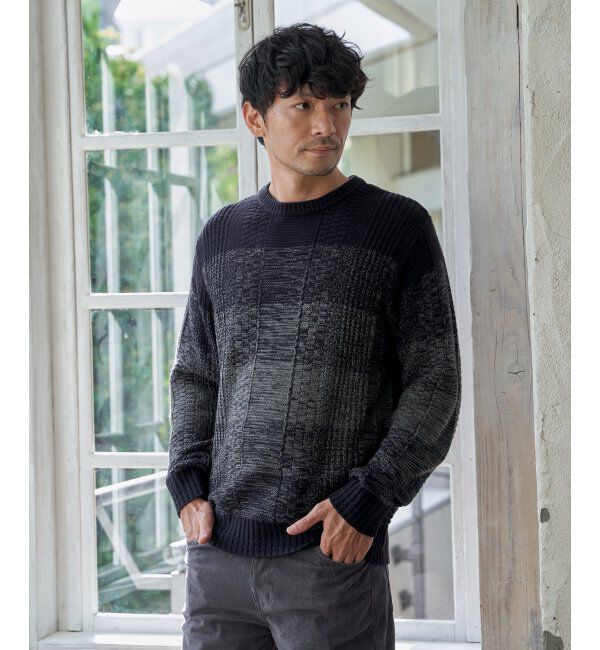 ikka「メランジグラデーションニット」|プルオーバー|