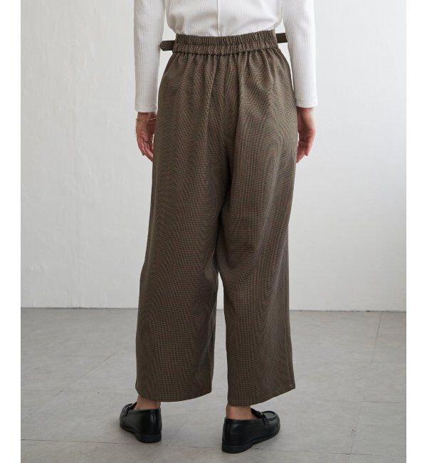 ikka「ツイルサイドベルトワイドパンツ」|その他|