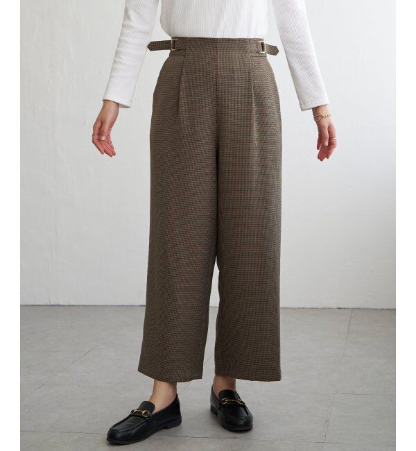 ikka「ツイルサイドベルトワイドパンツ」|その他|
