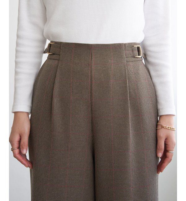 ikka「ツイルサイドベルトワイドパンツ」|その他|