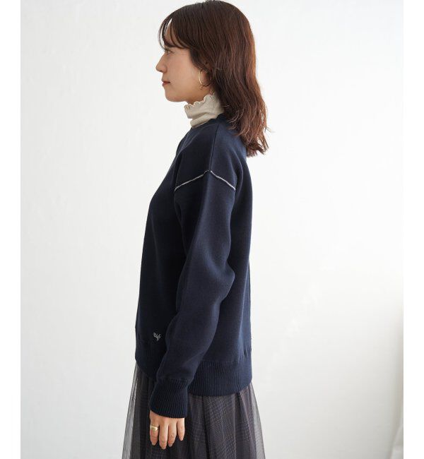 ikka「コットンMIXスウェットライクニット」|プルオーバー|