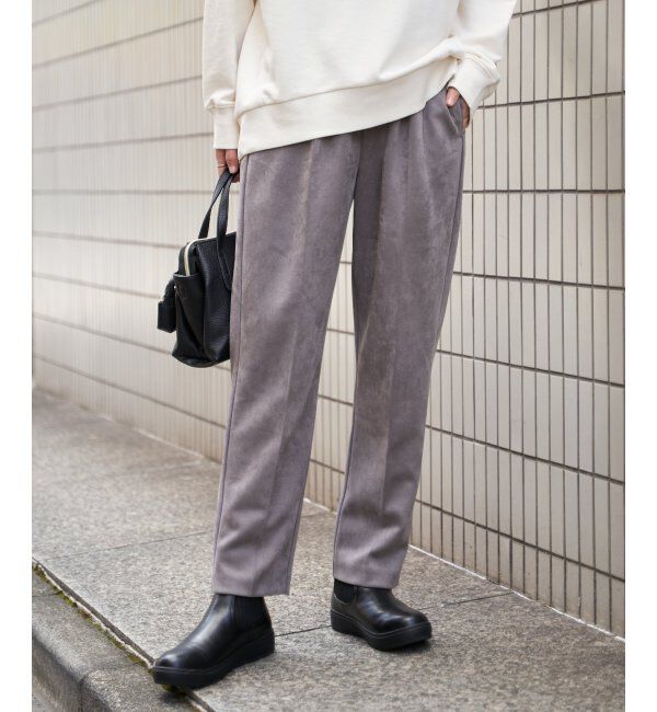 ikka「フェイクスエードテーパードパンツ」|その他|