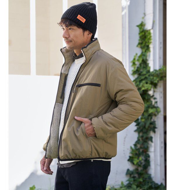 ikka「リバーシブルナイロンフリースブルゾン」|ブルゾン・スタジャン|ベージュ