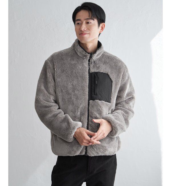 ikka「リバーシブルナイロンフリースブルゾン」|ブルゾン・スタジャン|