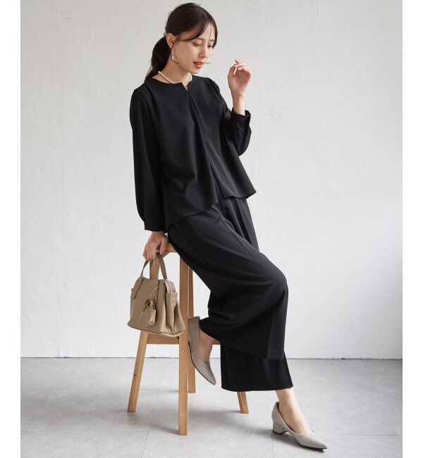 IKKA LOUNGE「【フォーマル対応／2点セット】GOKU楽 長袖フレアセット」|ワンピース|