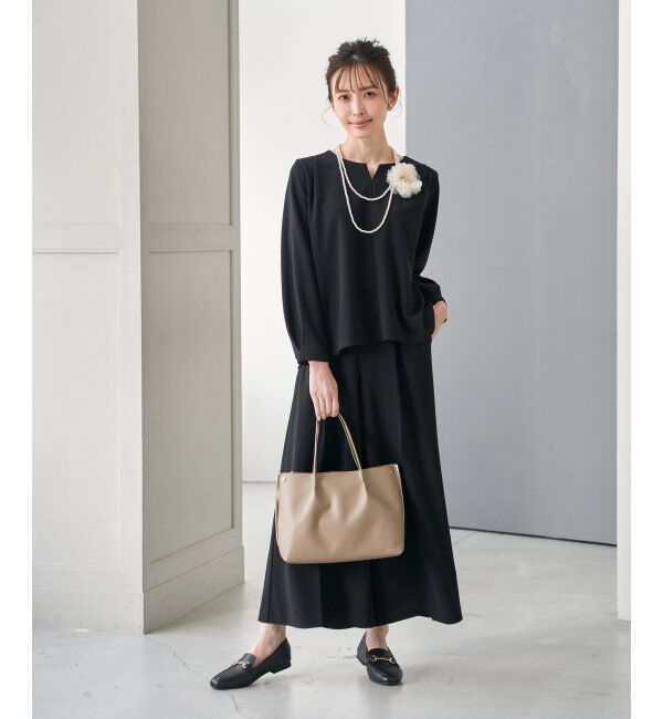 IKKA LOUNGE「【フォーマル対応／2点セット】GOKU楽 長袖フレアセット」|ワンピース|