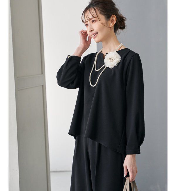 IKKA LOUNGE「【フォーマル対応／2点セット】GOKU楽 長袖フレアセット」|ワンピース|