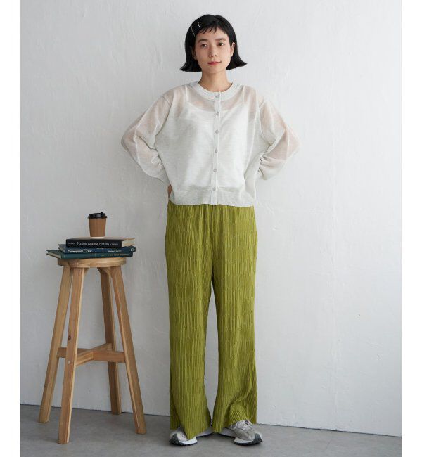 Lbc with Life「シアー2WAYヘリンボンクロシェニット」|カーディガン|