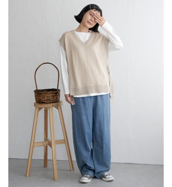 Lbc with Life「2WAY配色リボンベスト」|ニット・セーター|