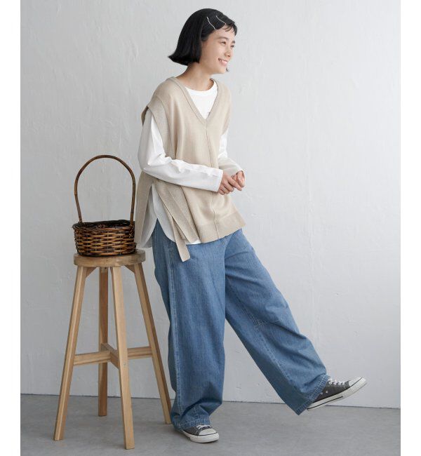 Lbc with Life「2WAY配色リボンベスト」|ニット・セーター|