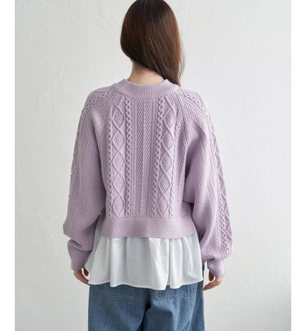 Lbc with Life「細ケーブルドッキングニット」|カーディガン|