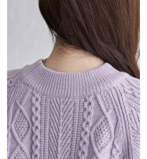 Lbc with Life「細ケーブルドッキングニット」|カーディガン|