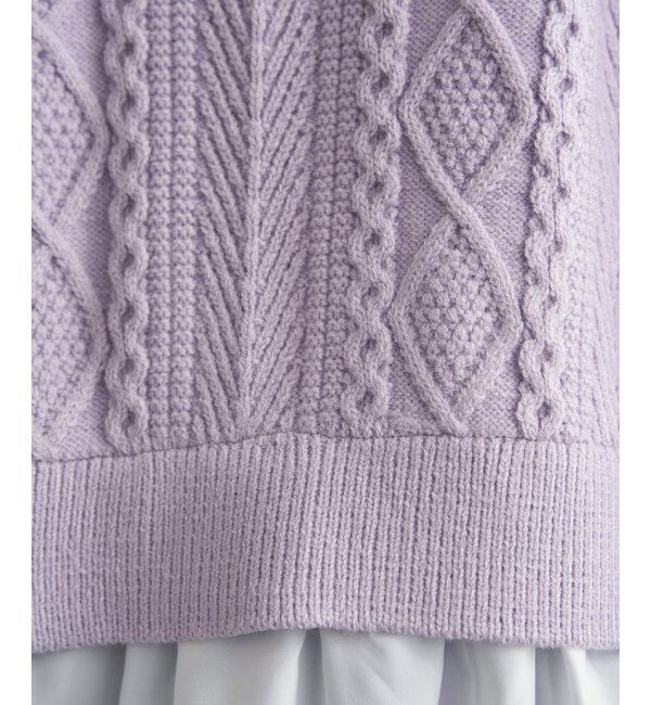 Lbc with Life「細ケーブルドッキングニット」|カーディガン|