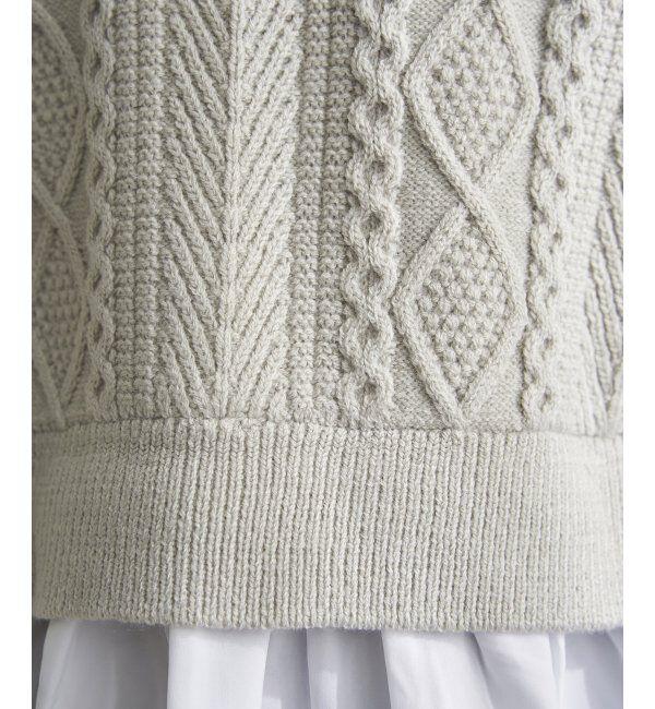 Lbc with Life「細ケーブルドッキングニット」|カーディガン|