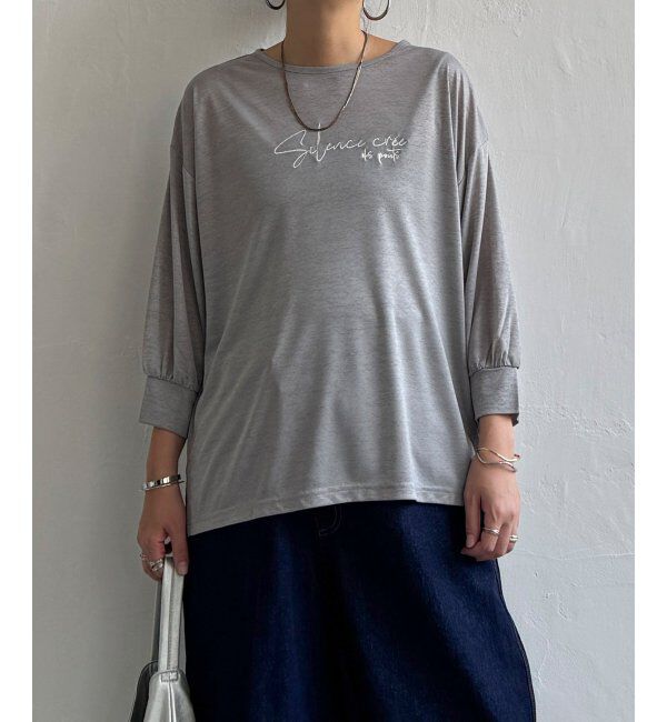 Lbc with Life「シアーロゴ刺繍7分袖Tシャツ」|Tシャツ・カットソー|