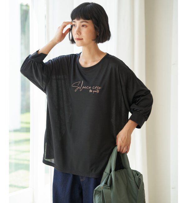 Lbc with Life「シアーロゴ刺繍7分袖Tシャツ」|Tシャツ・カットソー|