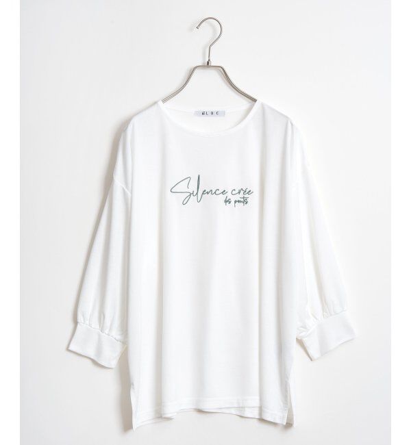 Lbc with Life「シアーロゴ刺繍7分袖Tシャツ」|Tシャツ・カットソー|