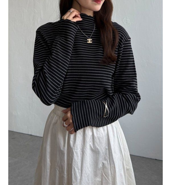 Lbc with Life「ミニワッフルタートルボーダーロンT」|その他|ブラック