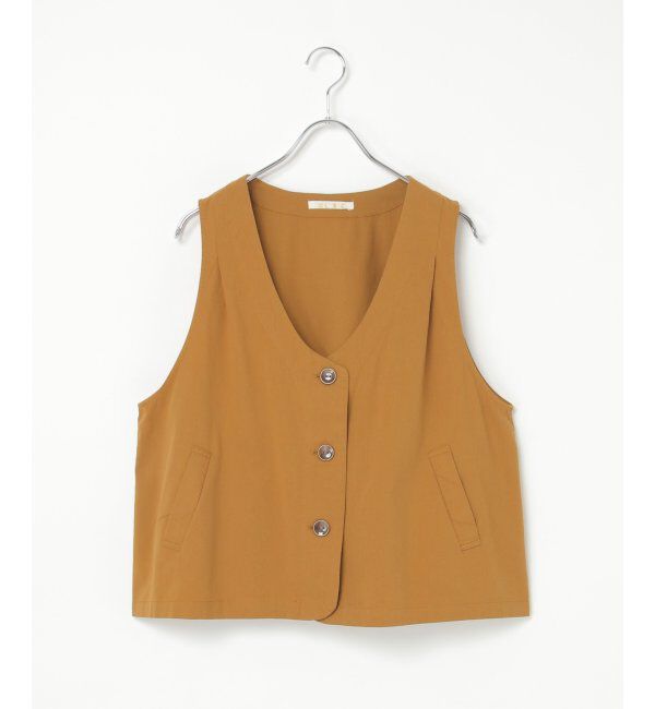 Lbc with Life「エクリュ パッカリング深Vベスト」|ダウンベスト・ベスト|