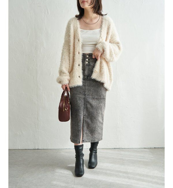 VENCE share style「3.5Gシャギーカーディガン」|カーディガン|