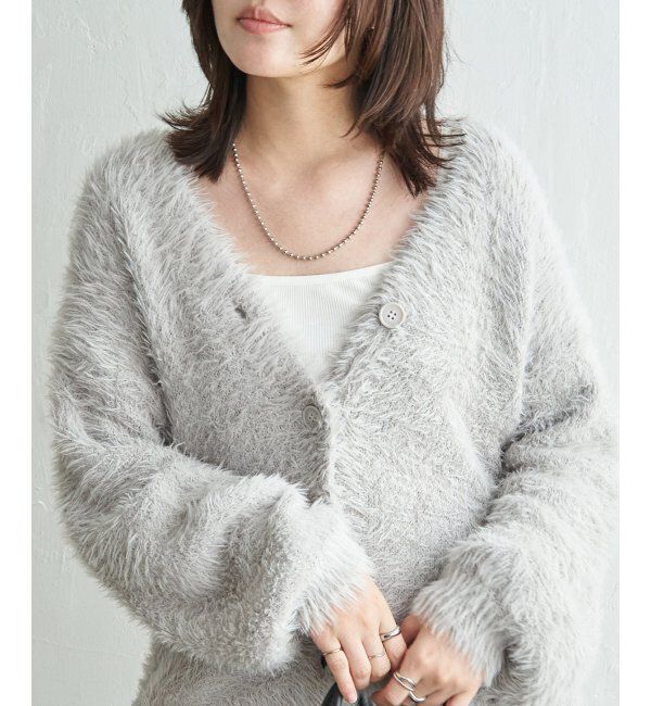 VENCE share style「3.5Gシャギーカーディガン」|カーディガン|ライトグレー
