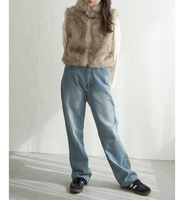 VENCE share style「フェイクファーショート丈ジレ」|その他|