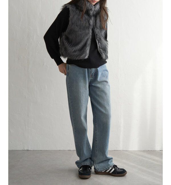 VENCE share style「フェイクファーショート丈ジレ」|その他|