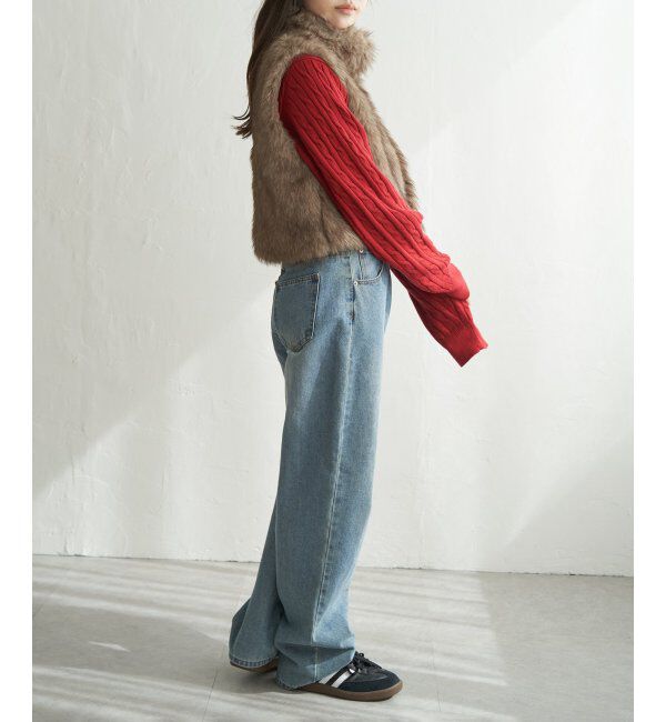 VENCE share style「フェイクファーショート丈ジレ」|その他|