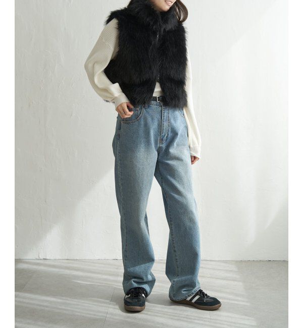 VENCE share style「フェイクファーショート丈ジレ」|その他|