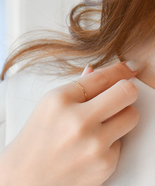 Phoebe「【K10】 スタイリッシュチェーンプレートリング／BOX付き」|リング|