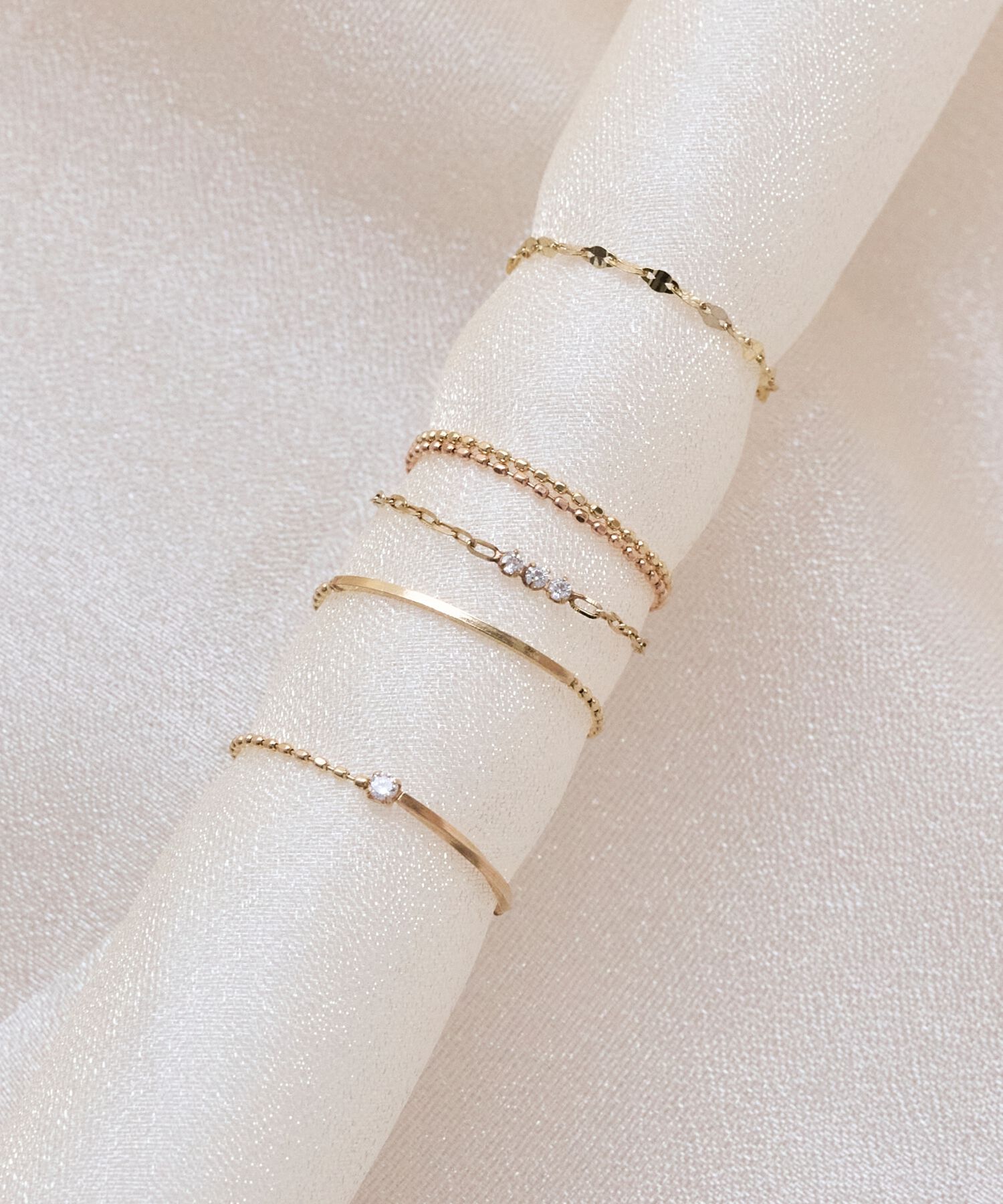 Phoebe「【K10】 スタイリッシュチェーンプレートリング／BOX付き」|リング|