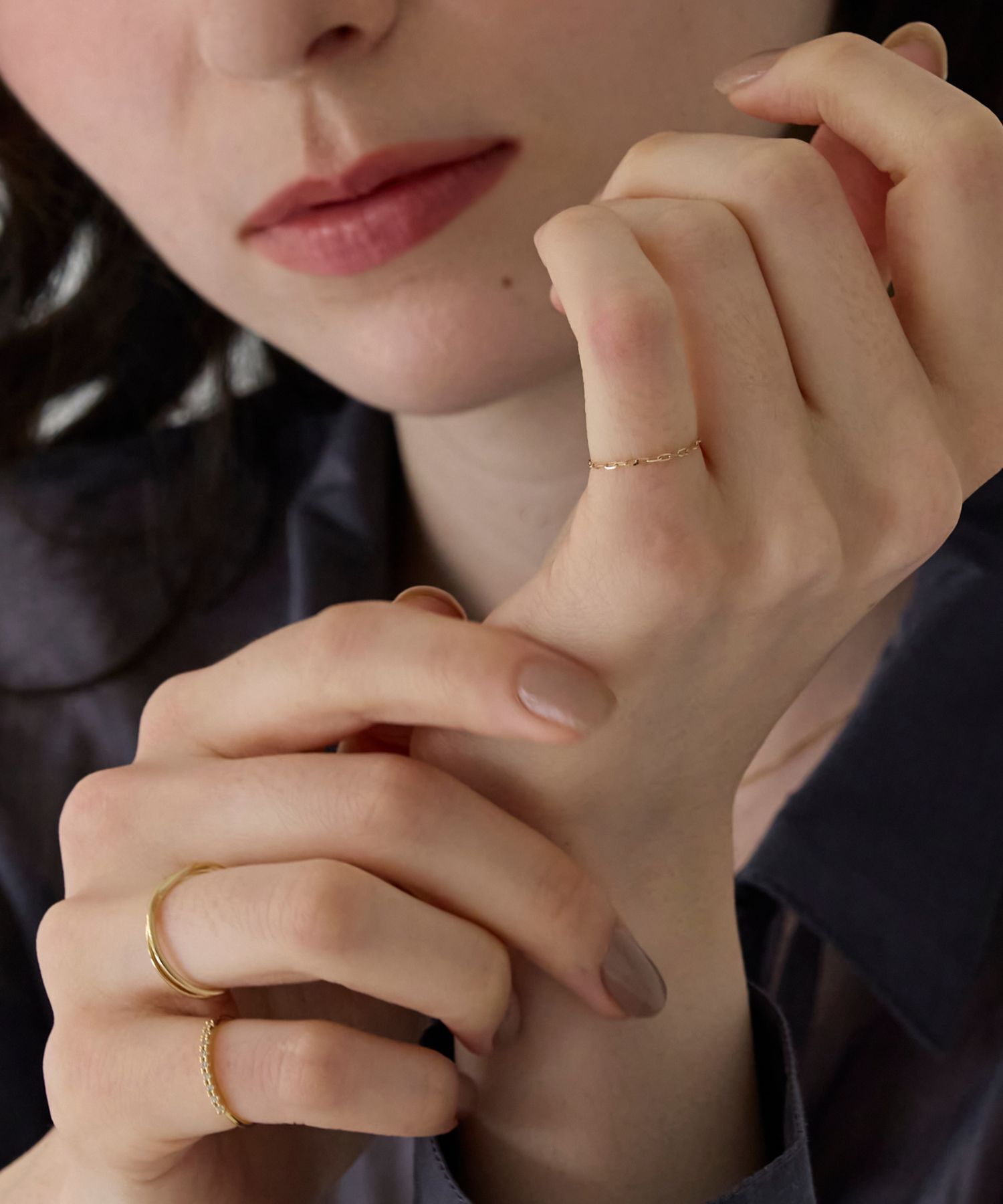 Phoebe「【K10】ブライトネスチェーンリング／BOXつき」|リング|