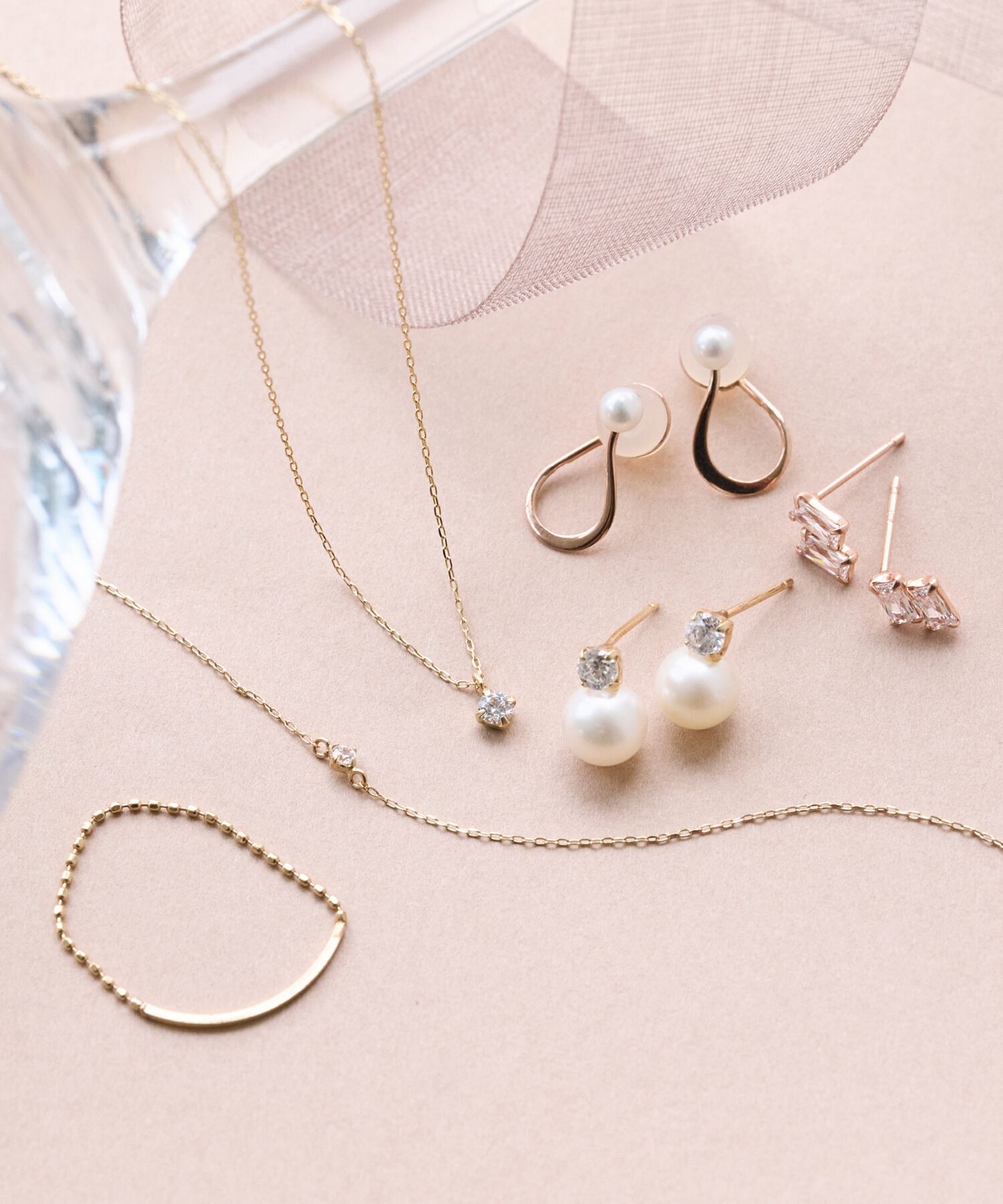 Phoebe「【K10】ウォーターパールドロップイヤリング　ローズゴールド/BOX付き」|イヤリング|